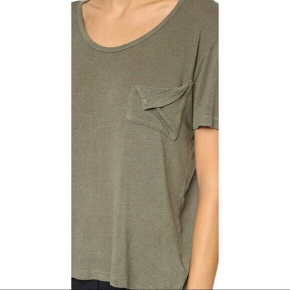 LNA Short Sleeve Torn Pocket Tee Oversized T-Shirt Scoop Neck Black Size XS - Picture 8 of 13